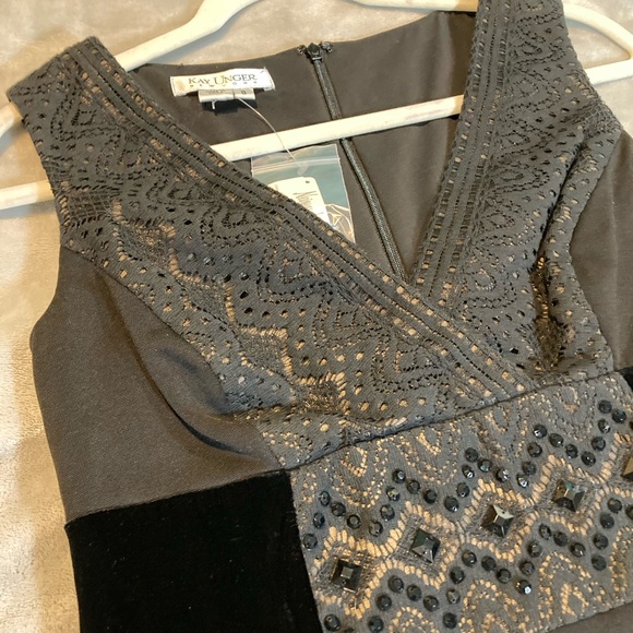 Kay Unger NY Black Evening Dress NWT 8 - Picture 3 of 10